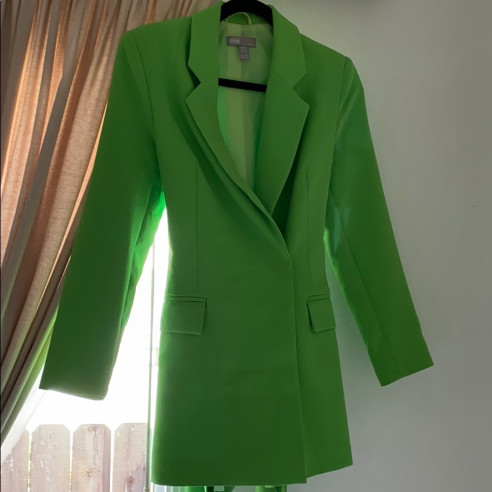 Lime green blazer /shirt set